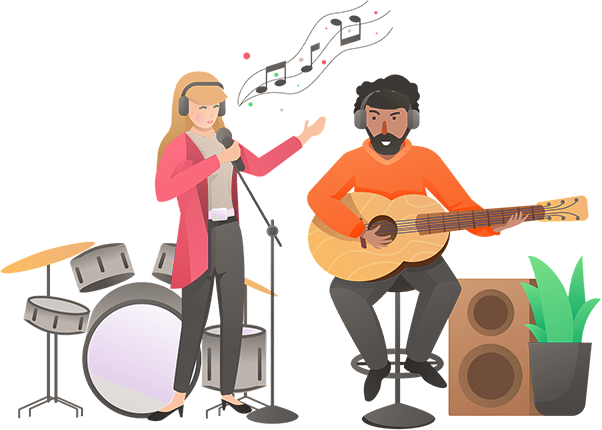 Musicians playing together